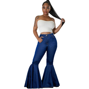 Yousi 2025 Jeans Vaqueros de Mezclilla Tejida Transpirable, Corte Boot Cut, Ajustados, de Cintura Alta, Estilo Vintage, Sexy, Casual, Elegantes, para Primavera/Verano - Product Image 1