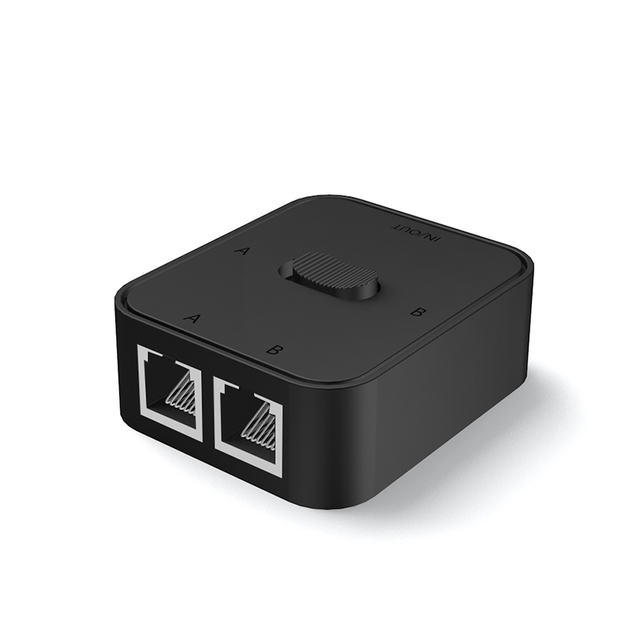 2 Port RJ45 LAN Gigabit Network Switch Selector 1000M 2 in 1 Out/1 in 2 Out Passive Internal External Network Switcher Splitter
