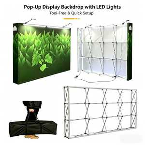Mur d'images portable pour stand <span class=keywords><strong>de</strong></span> salon professionnel, bannière <span class=keywords><strong>de</strong></span> fond escamotable, présentoir pop-up - Product Image 2