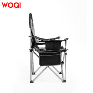 Silla Plegable para Jardín Woqi 56X56X108Cm, Silla Portátil para Pesca al Aire Libre con Bolsa Refrigerante, Negra, Poliéster 600D - Product Image 4