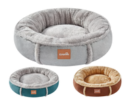 Lit pour chat et chien de luxe, grand, circulaire, confortable, doux, lavable, en polyester et coton, garnissage mécanique, qualité supérieure, vente en gros
