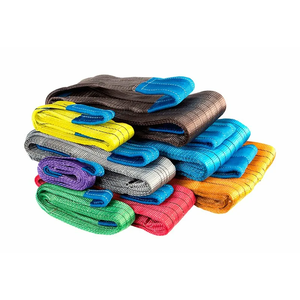 <span class=keywords><strong>Eslinga</strong></span> de fibra de fabricante chino plana de poliéster de doble capa SF 7:1 Eslingas De Poliester Planas Webbing Sling para elevación - Product Image 1