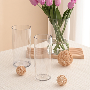 High Quality Transparent Plastic Cylinder <strong>Flower</strong> <strong>Vase</strong> For Wedding And Home Decor Floor Ornament - Product Image 3