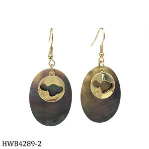 Concha de <span class=keywords><strong>mar</strong></span> hawaiana joyería de playa moda oro delfín onda estrella de <span class=keywords><strong>mar</strong></span> madre de perla pendientes de gota de concha de abulón Natural - Product Image 4