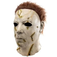 Topeng Halloween Michael Myers untuk Pesta Topeng, Cosplay, Silikon, Penutup Wajah Penuh, Menyeramkan, Ukuran Dewasa, Topeng untuk Pesta