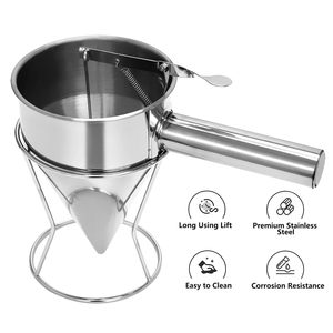 Stocked Stainless Steel Detachable Handle Pancake Batter Dispenser Stand Safe <b>Kit</b> Includes 2 Pieces for Baking <b>Cake</b> Decorating - Product Image 2