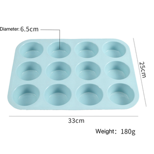 MIXWARES Molde de Silicona de Grado Alimenticio para 12 Muffins/Cupcakes, Antiadherente y Apto para Horno, para Muffins, Cupcakes, Tartas y Pan - Product Image 2