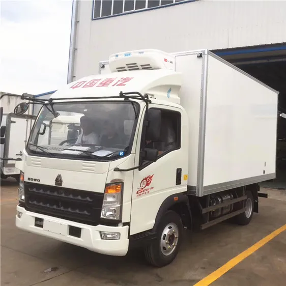סין חשיש משאית howo 3.5 טון אומר הובלת ירקות מקרר ואן משאית למכירה בכווית