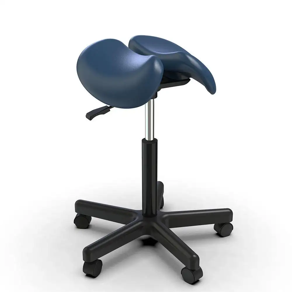 New Design Comfortable Metal Base Ergonomic Swivel Rolling Stool Saddle Stool Ergonomic Saddle Chair With Wheels