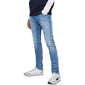 Nouveau jean personnalisé pour homme, couleur bleu uni, pantalon en denim confortable, pantalon en denim authentique, style printemps pour homme - Product Image 1
