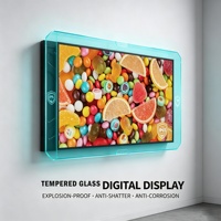 Layar LCD ADS 65 Inci dengan Kaca Tempered, Terpasang di Dinding, Papan Reklame Elektronik Digital 65" untuk Periklanan
