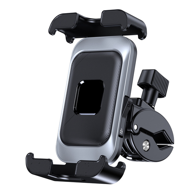 Double Locking Design Motorcycle Phone Holder 360 Rotation Anti Slip Bike Phone Stand Anti Vibration Scooter Phone Mount