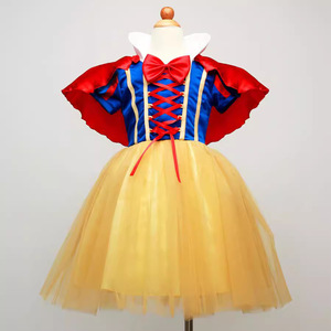 ชุดสโนว์ไวท์สำหรับเด็กผู้หญิง ผ้าทูลล์ทรงเอไลน์ ชุดคอสเพลย์ ชุดแสดง - Product Image 1