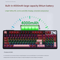 Teclado Mecánico HJSDZHI H102 de 102 Teclas, Tri-Modo, Intercambiable en Caliente, Estructura Gasket, Retroiluminación RGB, 4000mAh, para Juegos y Oficina