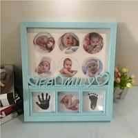 Familie Brief Drie-Dimensionale Baby Hand En Voet Print Plastic Pp Muur Opknoping Fotolijst