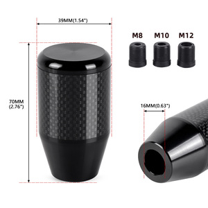 Car <b>Gear</b> <b>Knob</b> Aluminum Alloy Carbon Fiber Black Universal Automatic Transmission Shift Lever Head - Product Image 2