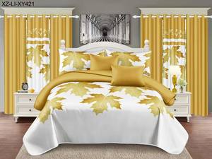 Venta al por mayor de 6 piezas de microfibra King Size juego de sábanas funda de almohada a rayas planta de algodón para hoteles flor impresa ropa de cama Stock - Product Image 6