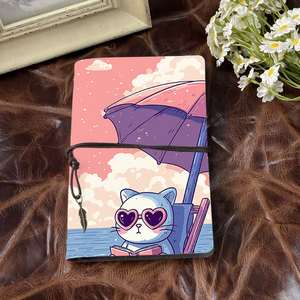 A6 Notepad regalo elegante per i professionisti per aiutare con le loro esigenze di lavoro con il gatto <span class=keywords><strong>mare</strong></span> ombrellone libro stampato sul C - Product Image 2