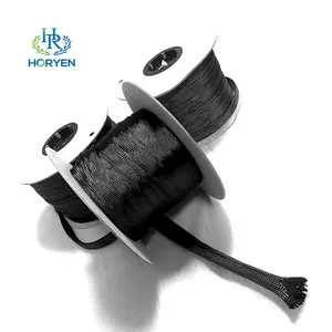 Yüksek mukavemetli 3k 6mm karbon Fiber kol örgülü kollu isıya dayanıklı