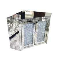 Table console miroir pour salon, mobilier moderne pour la maison, en verre argenté brillant effet diamant broyé, 30 pièces, paiement T/T