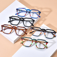 Gafas de acetato Borregls para mujer, montura cuadrada mate de alta calidad, gafas de diseñador de marca, gafas ópticas para hombre 19292