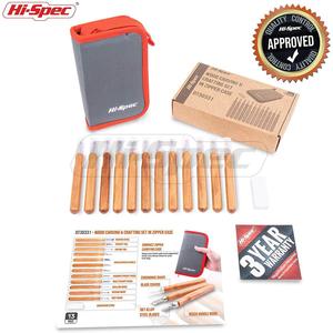 Ensemble de couteaux à sculpter le bois Hi-Spec, 13 pièces, lames en acier, manches en bois, pour le bricolage - Product Image 4
