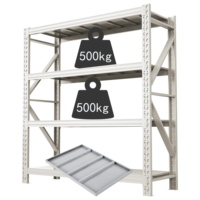 Étagère de rangement en acier multi-niveaux à usage moyen, gain de place, pour atelier et entrepôt