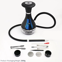 Chicha Électronique Complète en Acier Inoxydable 20000mAh, Kit Complet avec Écran Tactile LED, Chauffage Électrique E-Chicha, Capsule pour Fumer, Longue Autonomie