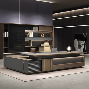 <span class=keywords><strong>Bureau</strong></span> de direction moderne de luxe <span class=keywords><strong>en</strong></span> forme de L, mobilier de <span class=keywords><strong>bureau</strong></span> personnalisable, fabriqué <span class=keywords><strong>en</strong></span> panneau de mélamine de haute qualité - Product Image 1