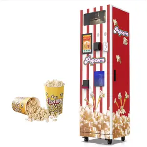 Máquina Expendedora de palomitas de maíz eléctrica profesional de gran oferta de acero inoxidable, máquina expendedora de palomitas de maíz con monedas automática comercial