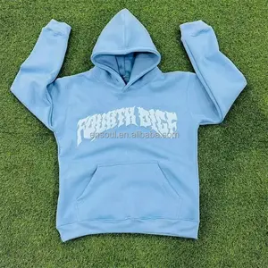 Nhà Sản Xuất Thời Trang Biểu Tượng Tùy Chỉnh Nặng 450gsm Hoodies Không Có Chuỗi Quá Khổ 100% Bông Phun In Áo Người Đàn Ông