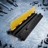 Rampe de protection de câbles en caoutchouc PVC, 1 voie, durable, anti-âge, jaune + noir, indice de vitesse de circulation 30 km/h, pour événements extérieurs