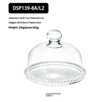 Couvercle à gâteau en verre transparent avec plateau de base, plateau de présentation multifonctionnel pour fruits, pâtisseries et pains avec couvercle, pour dégustation de thé de l'après-midi