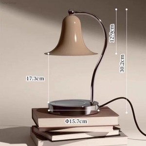 Vintage Metal Curved Arm Bedside & Decorative Table Lamps Bell Shade Aromatherapy Dimmer Function European/American Design - Product Image 5