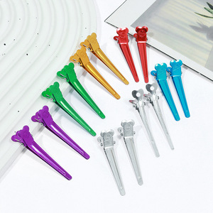 Pinces à cheveux colorées en aluminium en forme de bec de canard, outils de coiffure en forme de cœur de 12 cm pour femmes, usage quotidien - Product Image 1