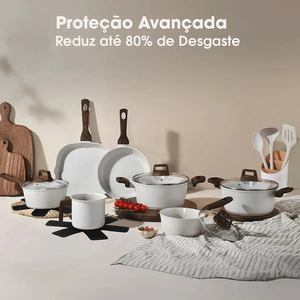 Juego de Ollas y Sartenes de Cerámica Moderna con Revestimiento de Mármol, 6 Piezas, Tapas de Vidrio, Asas de Baquelita, Antiadherente, de Aluminio, Compatible con Inducción - Product Image 4