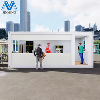 Café conteneur préfabriqué extensible | Café modulaire avec portes en verre et éclairage moderne