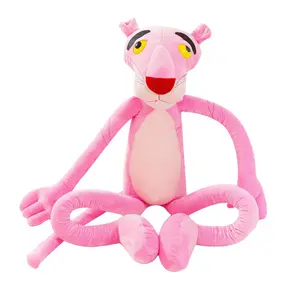 25Cm-200Cm Roze Panter Poppen Gevulde Cheetah Poppen Pluche Sierkussens Voor Kinderen Spelen Lange Benen Panter Speelgoed