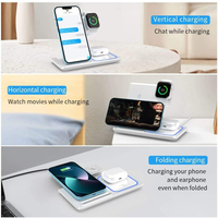 Ventes chaudes - Chargeur sans fil 3 en 1 pour téléphones mobiles Android et iOS, montres et écouteurs - Charge rapide 15W - Pliable et portable