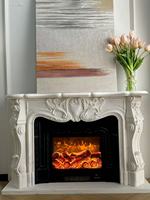 Newstar Simple Design Moderne Sculpté À La Main Intérieur Décoration De La Maison Beige Couleur Blanc Calcaire Cheminée Manteau