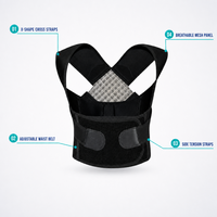 Bande correctrice de posture dorsale réglable pour hommes et femmes, légère en polyester, offre un soutien des épaules et une alignement de la colonne vertébrale pour un usage quotidien