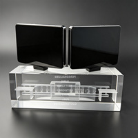 Trophée en cristal transparent Neelpure 186929, pièce unique, pour bureau à double écran, cadeau d'entreprise