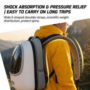 Mochila de nailon sólido ecológica fresca de verano para Gatos <span class=keywords><strong>Perros</strong></span> diseño de cápsula espacial portátil tela transpirable ventilador de gran capacidad - Product Image 5