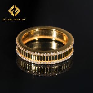 แหวนบุรุษประดับเพชรโมอิสชุบทอง925เงินอัญมณีชั้นดีดีไซน์ใหม่ - Product Image 6