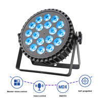 Projecteur LED PAR 18x10W en aluminium pour DJ, mariage, RGBW 4-en-1 DMX, équipement d'éclairage de scène pour bar, discothèque, fête