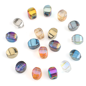 20개입 팩 10x13mm 투명 전기도금 매직 컷 롱 트위스트 호박 비즈 불규칙한 모양 크리스탈 유리 비즈 - Product Image 6
