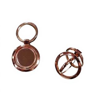 Porte-clés de luxe rotatif en métal or rose et cuir, cadeaux promotionnels créatifs personnalisés, vente en gros à bas prix - Product Image 1