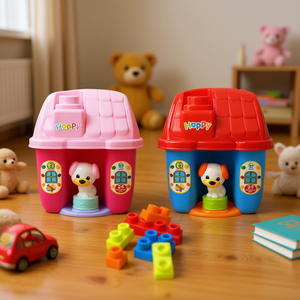 Soft Construction House 24pc Set With Dog Figure And <b>Blocks</b> For Kids Playtime Fun - Product Image 2