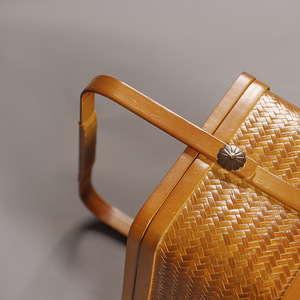 Single-layer <b>bamboo</b> woven basket for storing Japanese-style double-layer fruit and dessert plates, royal food boxes, and - Product Image 3