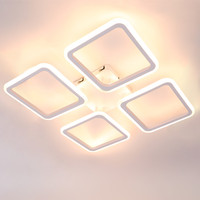 Plafonnier LED moderne 60W à 3 anneaux de cristal blancs en métal, télécommandé, dimmable, pour chambre et salon – Nouveauté usine